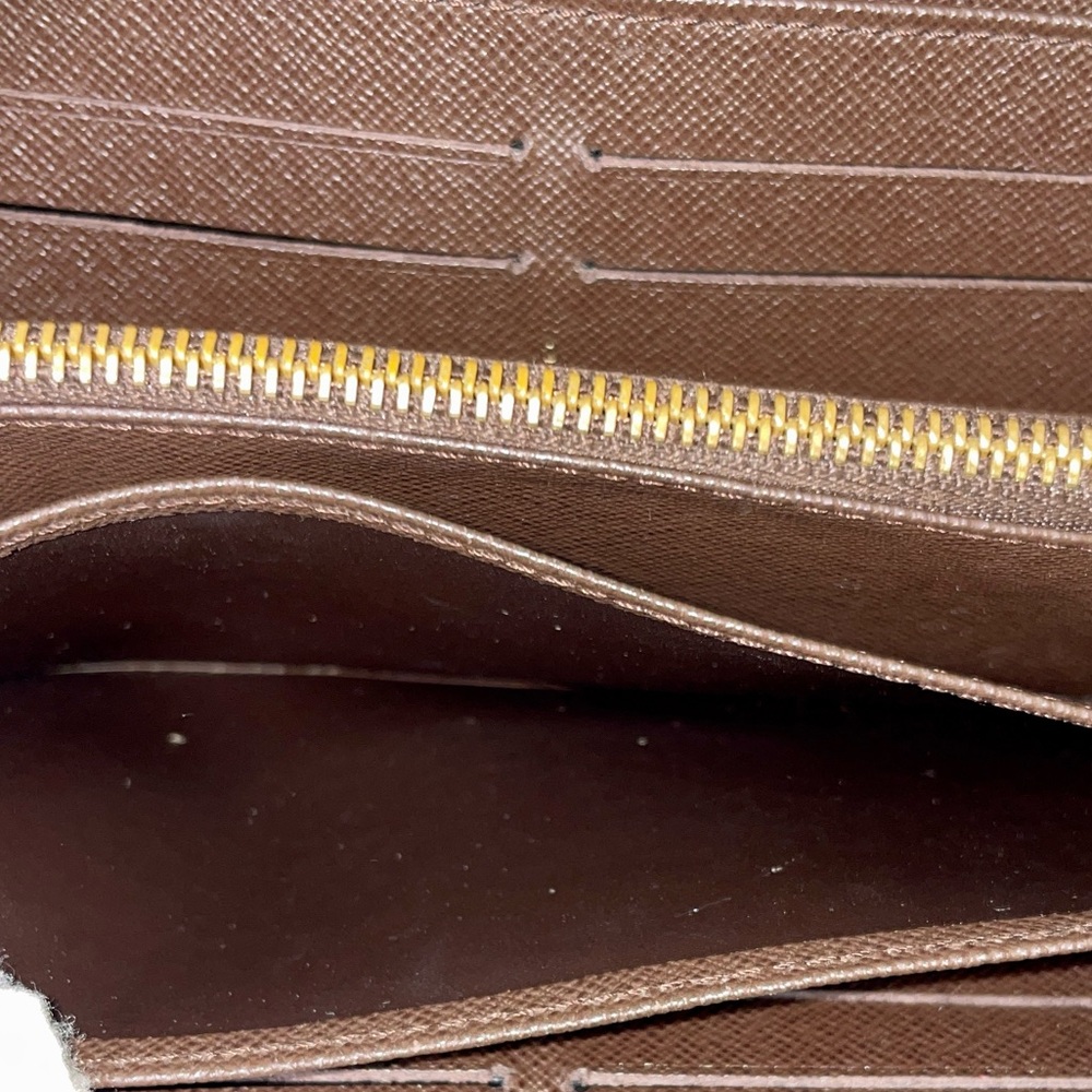 Authentic Louis Vuitton Denim Mini linn Long Zippy brown distressed monogram - Picture 6 of 8